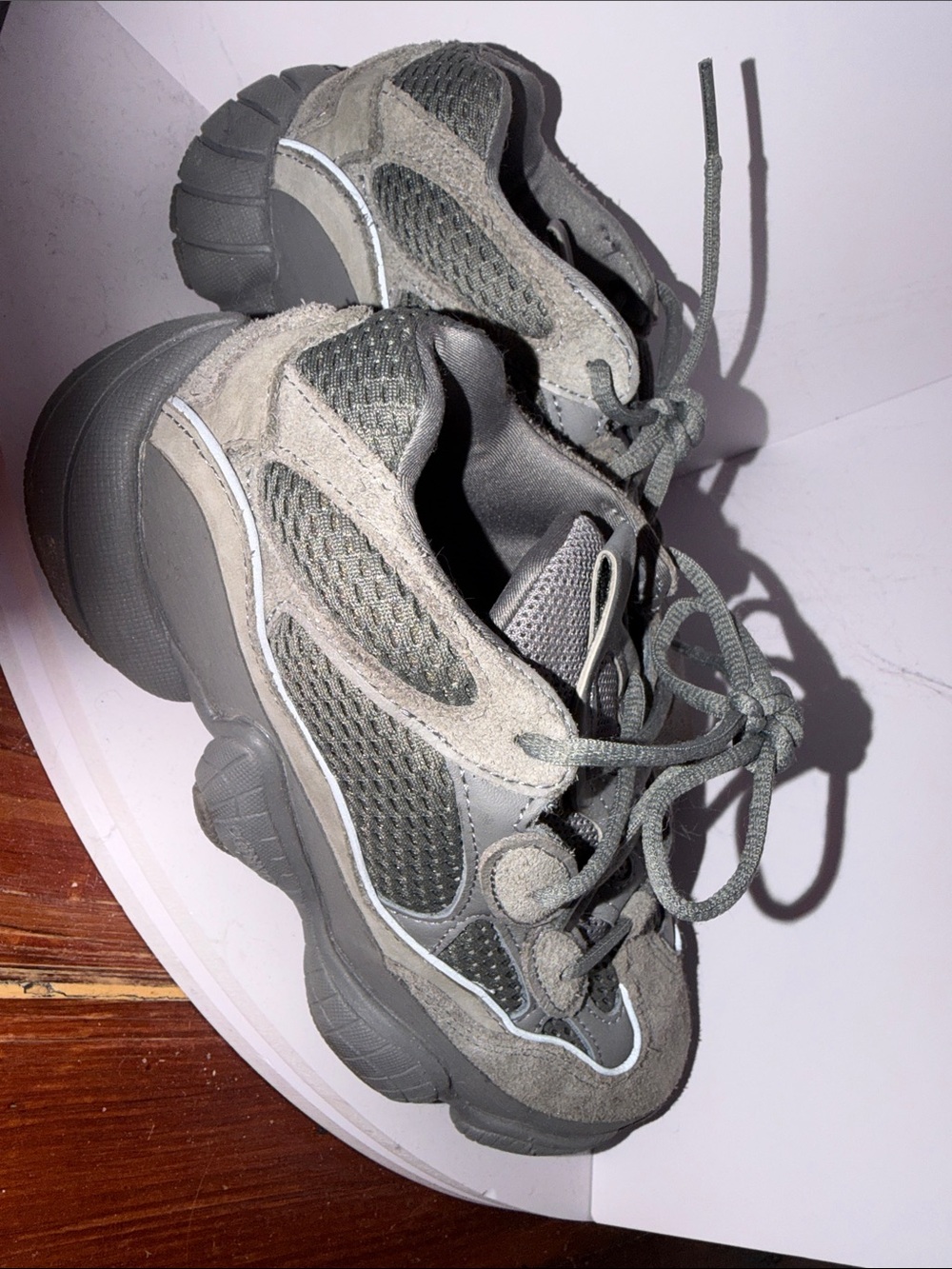 Yeezy Chunky Grey Suede & Mesh Sneakers